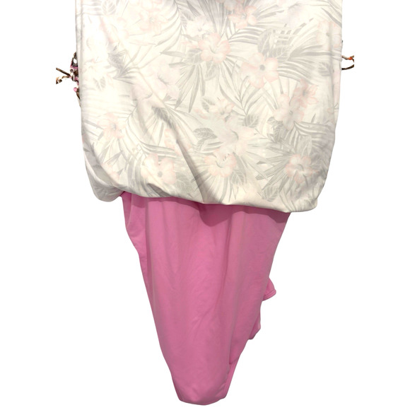 LANDS' END Plus Size 20W Tummy Control Ruched Sides One Piece Swimdress - Picture 4 of 9